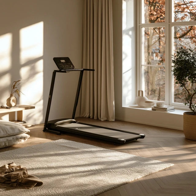 Runetic Tapis de Course Pliable – Inclinaison Auto, App Connectée