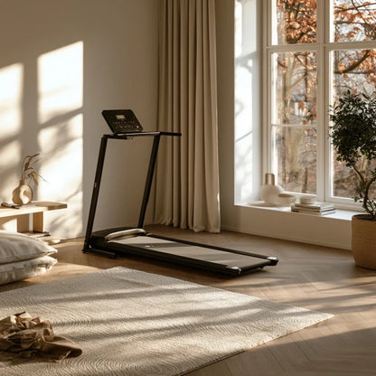 Runetic Tapis de Course Pliable – Inclinaison Auto, App Connectée