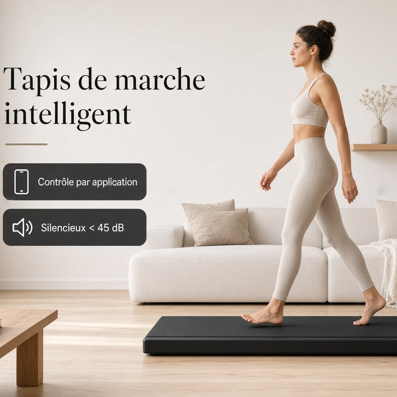 Runetic Tapis de Marche Pliable Compact – Inclinaison 9%, Sous Bureau