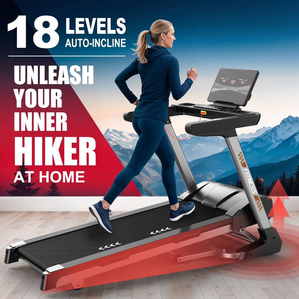 Tapis de Course Pliable 18 Niveaux